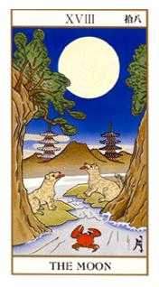 The Moon Tarot card in Ukiyoe Tarot deck