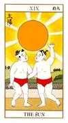 The Sun Tarot card in Ukiyoe deck