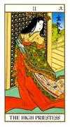 The High Priestess Tarot card in Ukiyoe Tarot deck