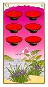 Six of Cups Tarot card in Ukiyoe deck
