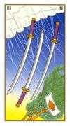 Three of Swords Tarot card in Ukiyoe deck
