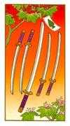 Five of Swords Tarot card in Ukiyoe deck