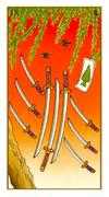 Nine of Swords Tarot card in Ukiyoe deck