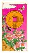 Ace of Pentacles Tarot card in Ukiyoe deck