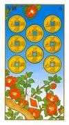 Eight of Pentacles Tarot card in Ukiyoe Tarot deck