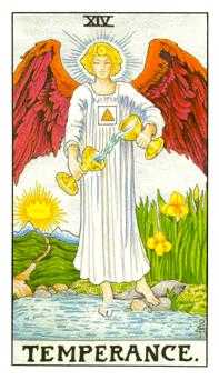 Temperance Tarot card in Universal Waite Tarot deck