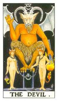 The Devil Tarot card in Universal Waite Tarot deck