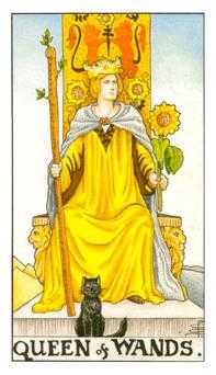 Queen of Wands Tarot card in Universal Waite Tarot deck