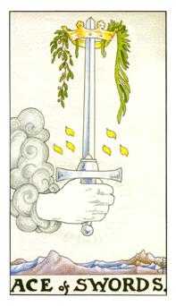 Ace of Swords Tarot card in Universal Waite Tarot deck