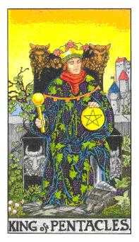 King of Coins Tarot card in Universal Waite Tarot deck