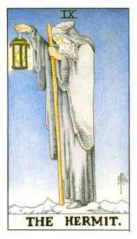 The Hermit Tarot card in Universal Waite Tarot deck