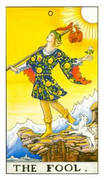 The Fool Tarot card in Universal Waite deck