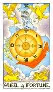 Wheel of Fortune Tarot card in Universal Waite deck