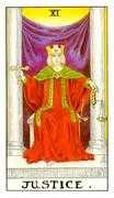 Justice Tarot card in Universal Waite deck