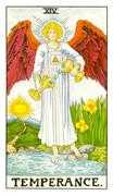 Temperance Tarot card in Universal Waite Tarot deck