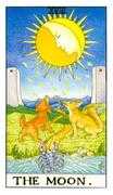 The Moon Tarot card in Universal Waite deck