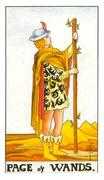 Page of Wands Tarot card in Universal Waite deck
