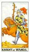 Knight of Wands Tarot card in Universal Waite deck