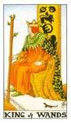 King of Wands Tarot card in Universal Waite Tarot deck