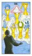 Seven of Cups Tarot card in Universal Waite Tarot deck