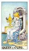 Queen of Cups Tarot card in Universal Waite Tarot deck