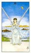 Two of Swords Tarot card in Universal Waite deck