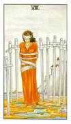 Eight of Swords Tarot card in Universal Waite deck