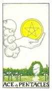 Ace of Coins Tarot card in Universal Waite deck