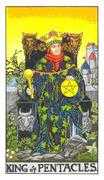 King of Coins Tarot card in Universal Waite deck