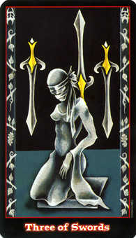 Three of Swords Tarot card in Vampire Tarot Tarot deck