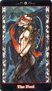 The Fool Tarot card in Vampire Tarot deck