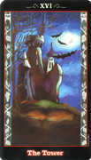 The Tower Tarot card in Vampire Tarot deck