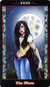 The Moon Tarot card in Vampire Tarot deck