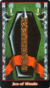 Ace of Wands Tarot card in Vampire Tarot deck