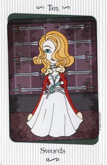 Ten of Swords Tarot card in Vanessa Tarot deck