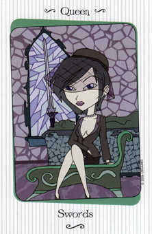 Queen of Swords Tarot card in Vanessa Tarot deck