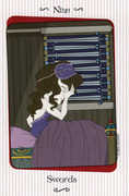 Nine of Swords Tarot card in Vanessa deck