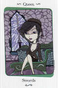Queen of Swords Tarot card in Vanessa deck
