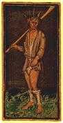 The Fool Tarot card in Visconti-Sforza deck