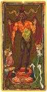 The Devil Tarot card in Visconti-Sforza deck