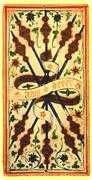 Five of Wands Tarot card in Visconti-Sforza deck