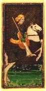 Knight of Wands Tarot card in Visconti-Sforza deck