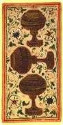 Three of Cups Tarot card in Visconti-Sforza Tarot deck