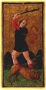 Strength Tarot card in Visconti-Sforza deck
