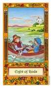 Eight of Wands Tarot card in Whimsical Tarot deck