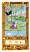 Ten of Wands Tarot card in Whimsical deck