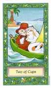 Two of Cups Tarot card in Whimsical Tarot deck