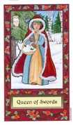 Queen of Swords Tarot card in Whimsical Tarot deck