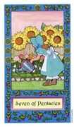 Seven of Coins Tarot card in Whimsical deck