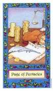 Page of Coins Tarot card in Whimsical Tarot deck